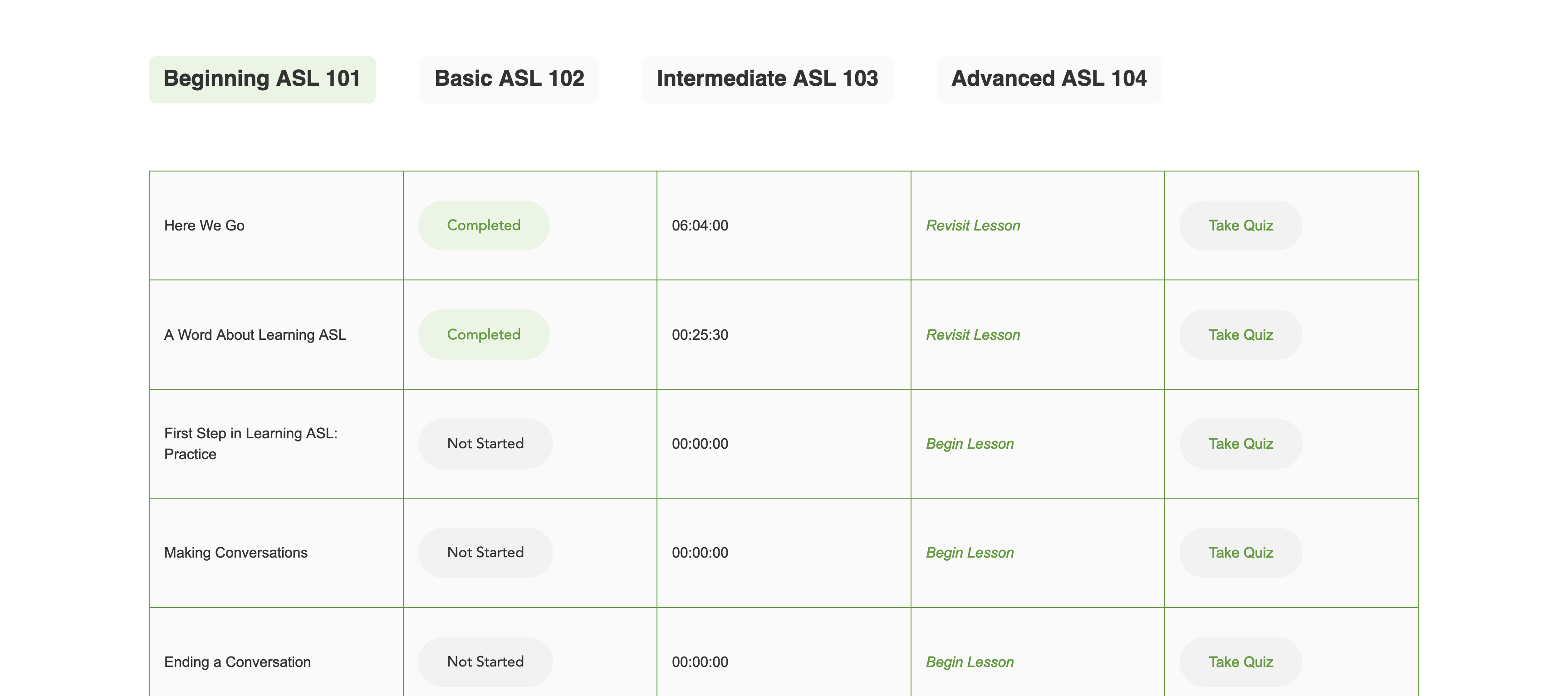 Lesson Plan Asl 101 Signing Online